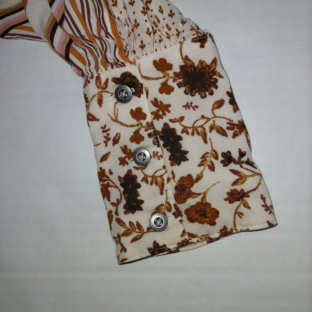 Free People Hazel Patchwork Button Down Blouse In… - image 7